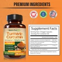 Turmeric Curcumin with Black Pepper Extract (Bioperine) & Organic Turmeric Vegan Joint Support Supplement. Extract 95% Curcuminoids 1965mg Supplement for Healthy Joints & Immune Support. 180 Capsules 3