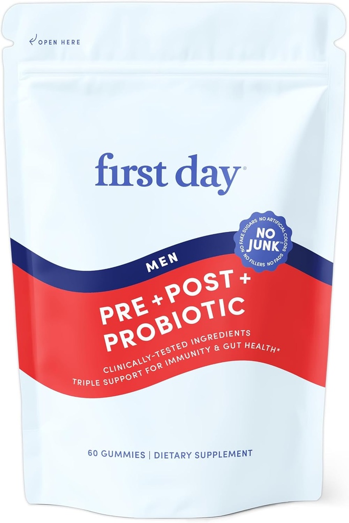 FIRST DAY 3 in 1 Probiotics for Men - Prebiotic, Probiotic & Postbiotic Supplement – Mens Probiotic for Digestive Health, Oral Health, Immune Function, Energy, Gut Health for Men – 30-Day Supply 2