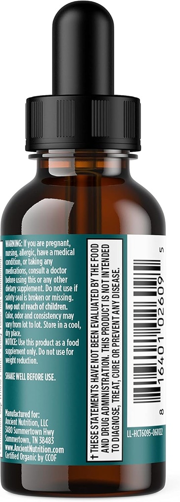 Ancient Nutrition Herbal Apple Cider Vinegar Supplement with Superfood & Antioxidants, Organic Apple Cider Vinegar Tincture, USDA Certified Organic, Vegan, Gluten-Free, 2 oz, 30 Servings 4