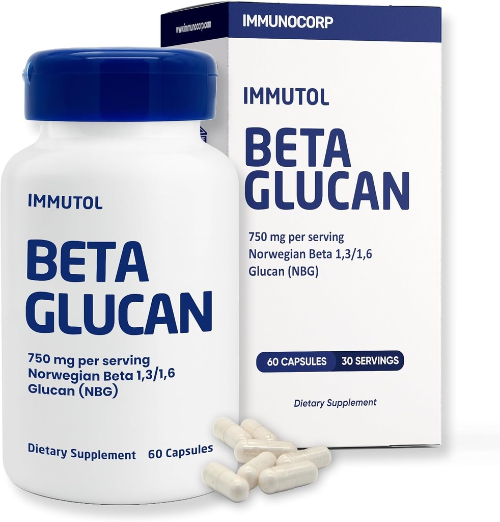 Immutol Immune Support Supplement with 750mg of Beta Glucan 1,3 1,6 - Natural Ingredients, High Potency to Boost Immunity and Overall Wellness, 60 Capsules (60) 2