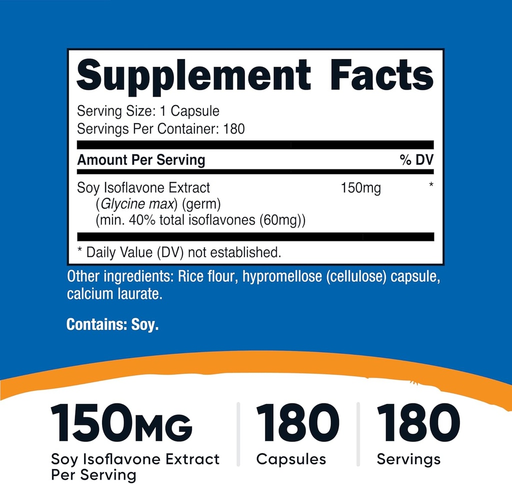 Nutricost Soy Isoflavones 150mg, 180 Veggie Capsules - Gluten Free, Non-GMO, Vegetarian Friendly 3