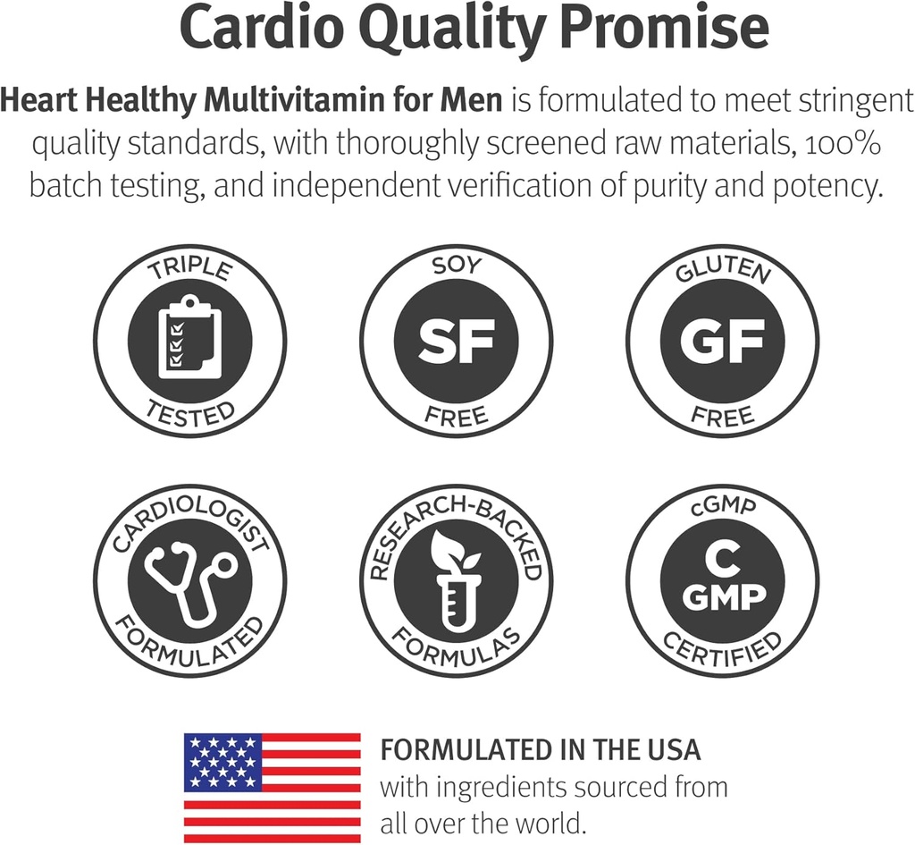 Dr. Sinatra Heart Healthy Multivitamin for Men with Vitamin D 1000 IU, A, B12, C, E, and Zinc, 90 Tablets (30-Day Supply) 4