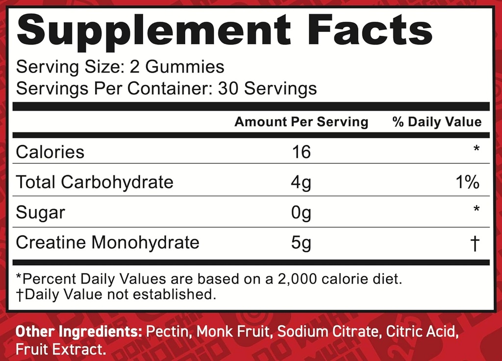 Creatine Gummies | 5g Creatine in 2 Gummies | Zero Sugar Creatine Monohydrate | 3rd-Party Lab Tested | Clean Ingredients 3
