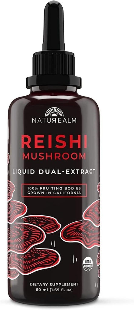 Naturealm Reishi Mushroom Liquid Tincture Supplement – Promotes Calmness, Immune Support & Sleep Aid, Vegan, Non-GMO – Organic Fruiting Bodies, 1 Month Supply 2
