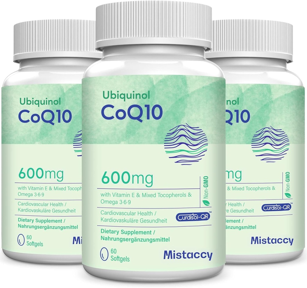 CoQ10 600mg Softgels | High Absorption CoQ10 Ubiquinol Supplement | Reduced Form Enhanced with Vitamin E & Omega 3 6 9 | Antioxidant Powerhouse Good for Health | 180 Soft 2