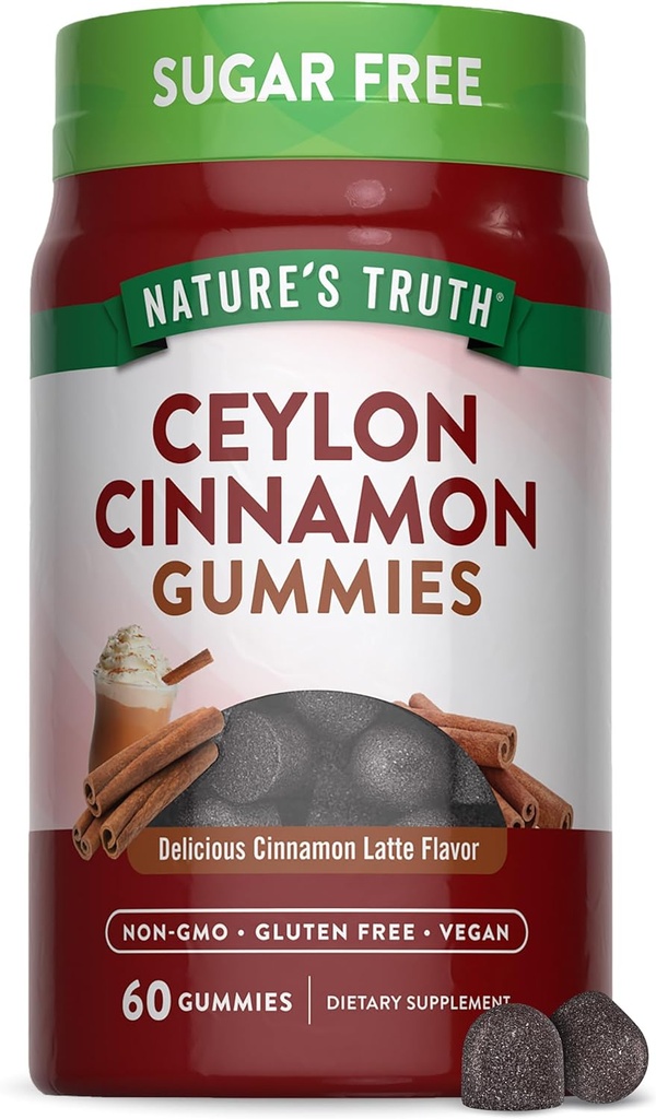 Nature's Truth Ceylon Cinnamon Gummies | 2000mg | Sugar Free | 60 Count | Vegan, Non-GMO & Gluten Free Supplement 2