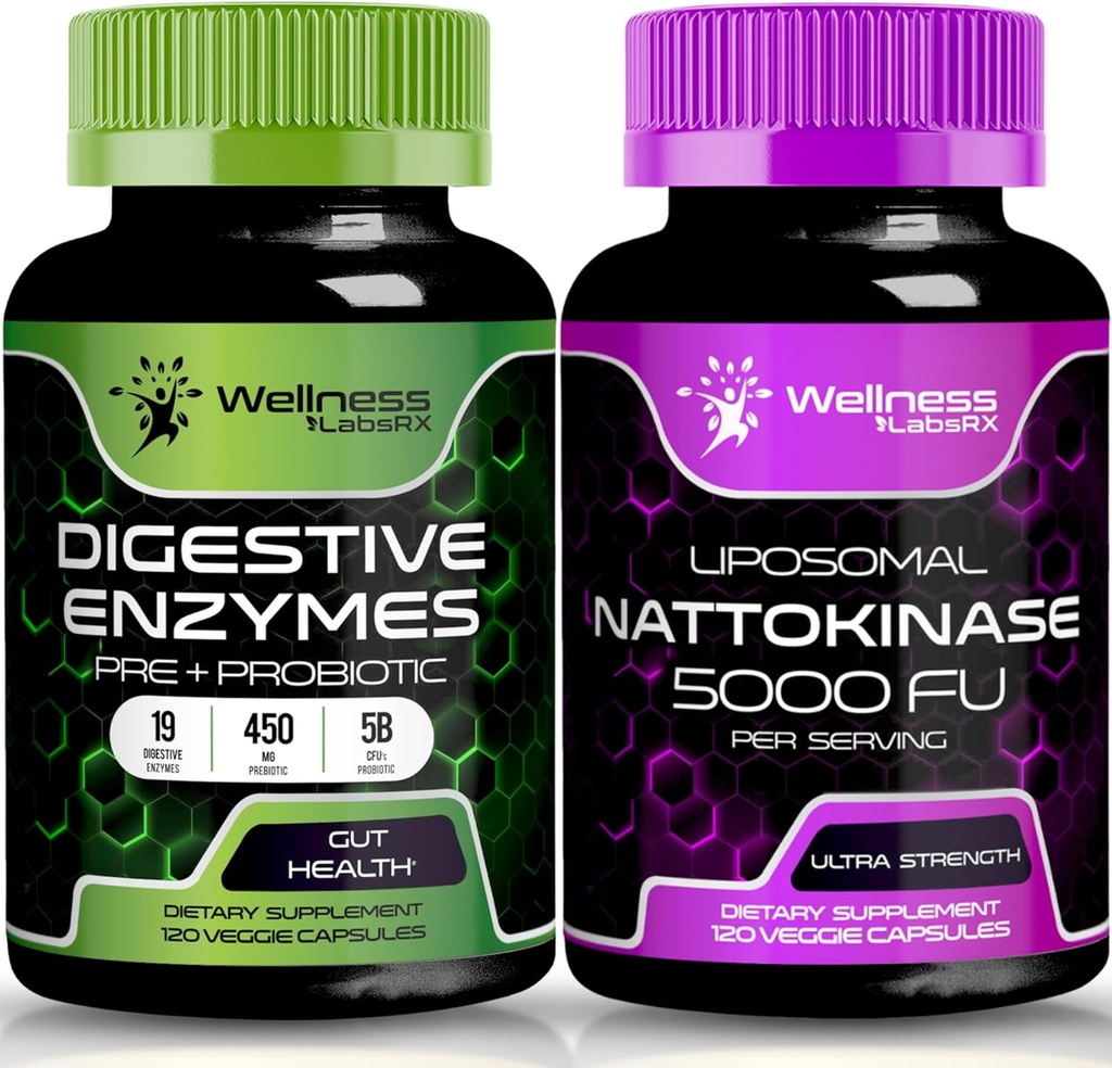 WELLNESS LABSRX Digestive Enzymes Capsules | Nattokinase Capsules 2