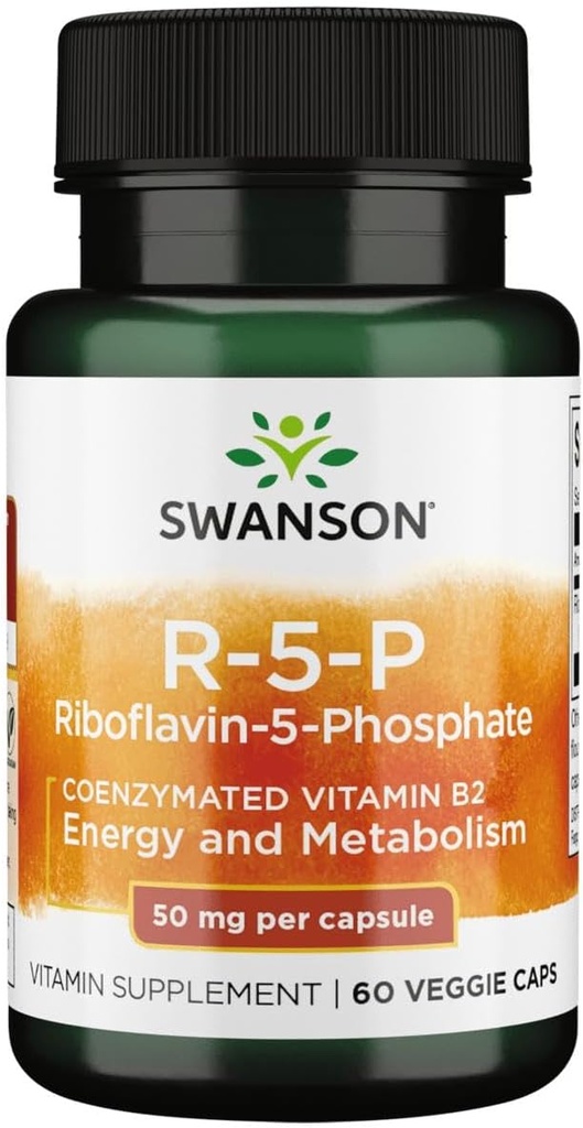 Swanson R-5-P (Riboflavin-5-Phosphate) - Vitamin B2 Supplement Promoting Energy, Metabolism & Vision Health - Natural Wellness Formula - (60 Capsules) 2