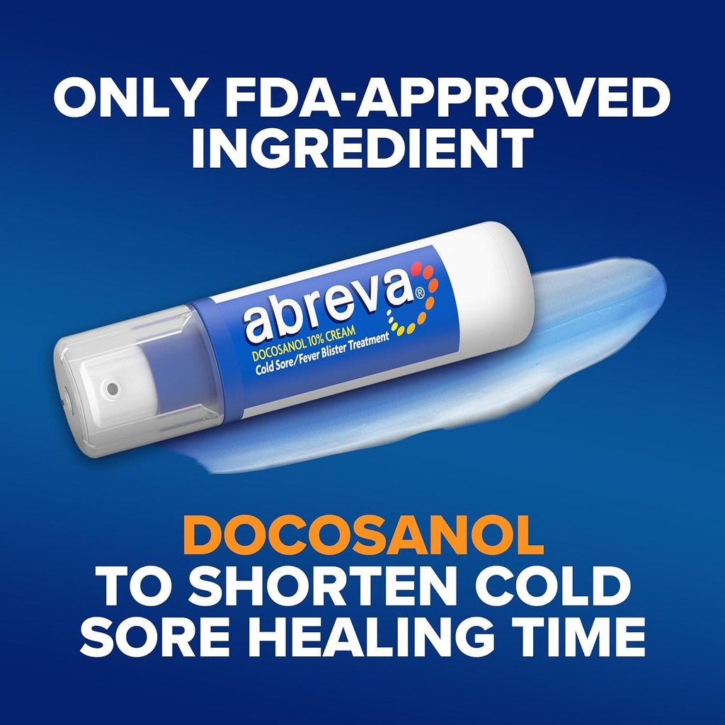 Abreva 10 Percent Docosanol Cold Sore Treatment, Treats Your Fever Blister in 2.5 Days - 0.07 oz Pump 6