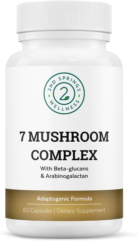 Organic Mushroom Complex - 7 Mushroom Blend Immune Support Nootropic & Cognitive Health Supplement with Organic Lion's Mane, Chaga, Maitake, Shiitake, Reishi, Turkey Tails, Cordyceps Mix 2