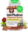 Reishi Mushroom Gummies, Cortisol Supplements for Women & Men, with Reishi Mushroom Extract, Ashwagandha, Magnesium, Relaxation Herbals Blend for Rest, Calm, Immune & Energy, Vegan, 60 Gummies 2