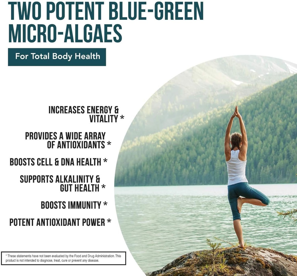 Organic Spirulina & Chlorella Tablets – 4 Organic Certifications, Raw, Non-Irradiated – 50/50 Blue Green Algae Blend – Antioxidant Content Equal to 5 Servings of Vegetables (120 Tablets) 5
