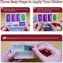 Pocket Pharmacy with Medicine Labels 146 Labels Travel Daily Pill Container Mini Medication Organizer Storage Pill Organizer Travel Essentials Pill Case 7 Day Pill Organizer (Purple, 1 Pack) 3