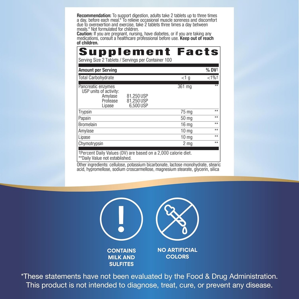 Nature's Way Mega-Zyme, Pancreatic & Systemic Enzymes*, Relieves Occasional Muscle Soreness Due to Overexertion and Exercise,* Digestive Support*, 200 Tablets (Packaging May Vary) 6