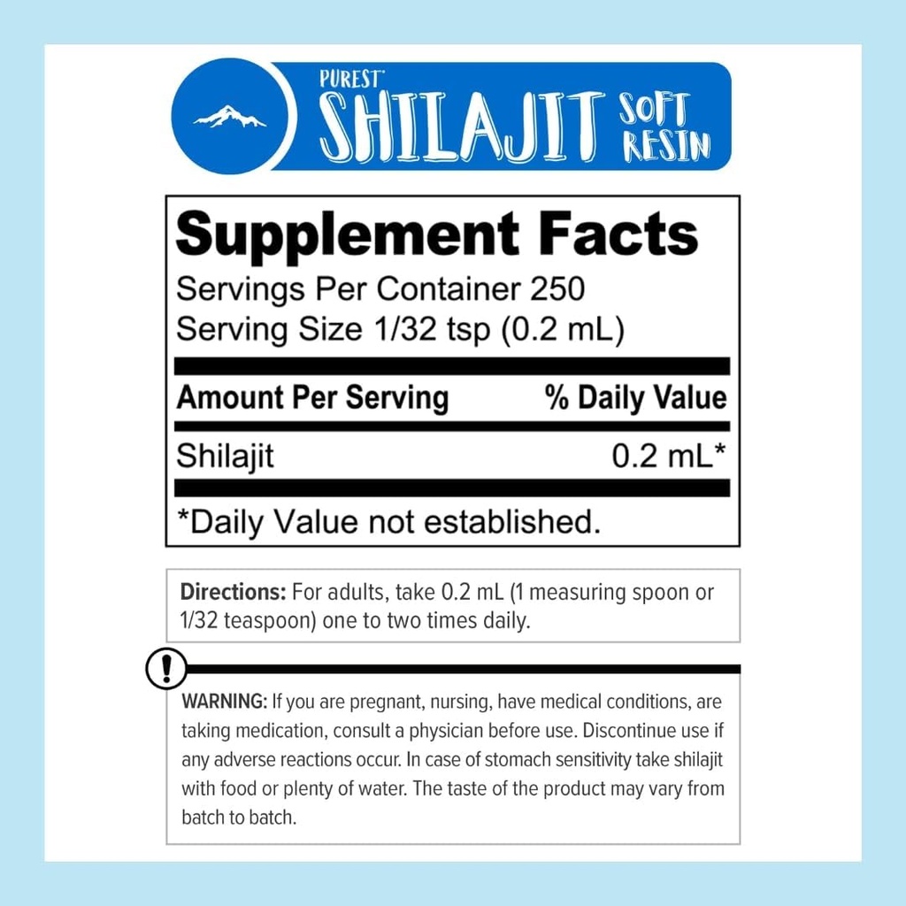 Shilajit by Pure Himalyan Shilajit ®, Grade A Himalayan Soft Resin, Energy & Immune Support, Natural Source of Fulvic Acid & 85+ Trace Minerals Supplement for Men & Women (50ml/1.5 fl oz) 6