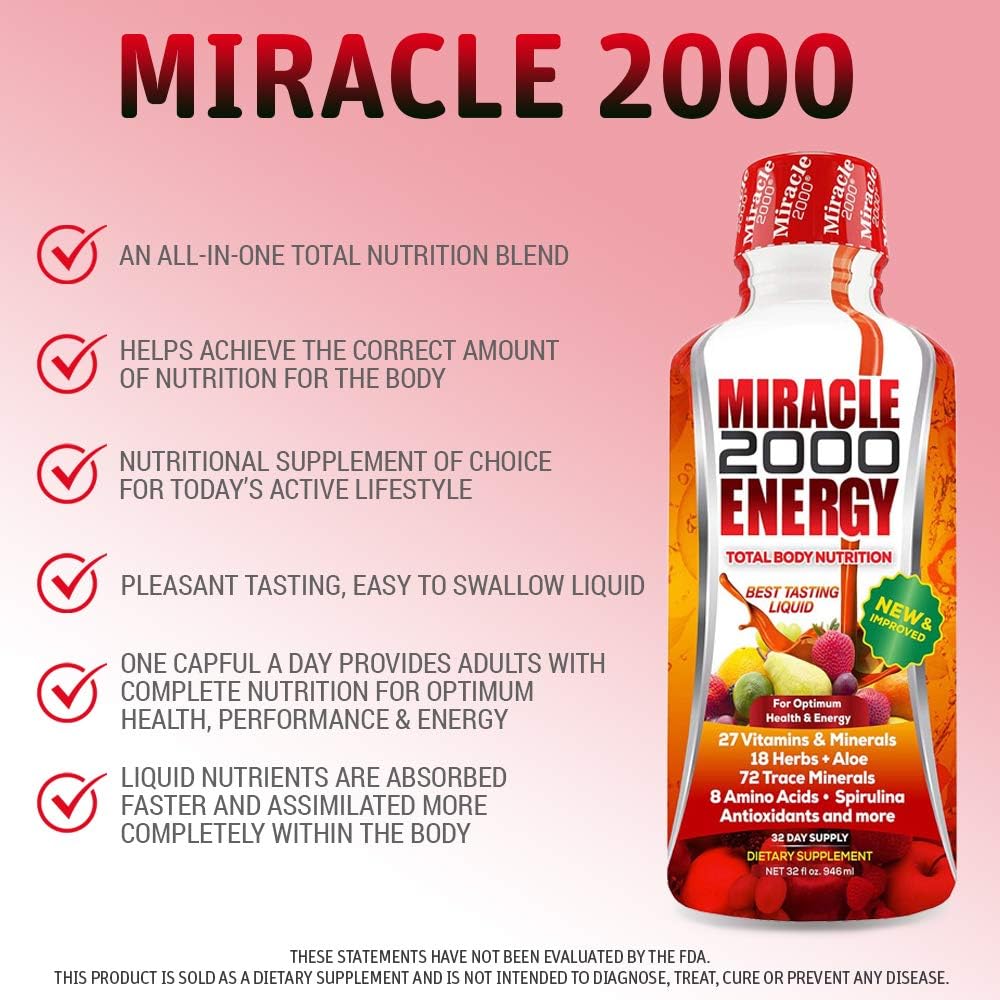 Century Systems - Miracle 2000, Complete Liquid Multivitamin and Mineral Supplement with Amino Acids and Antioxidants, 32 Ounces 3