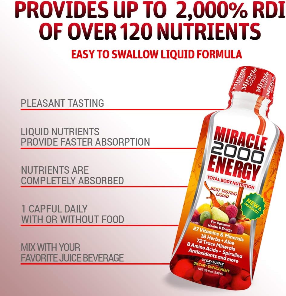 Century Systems - Miracle 2000, Complete Liquid Multivitamin and Mineral Supplement with Amino Acids and Antioxidants, 32 Ounces 5