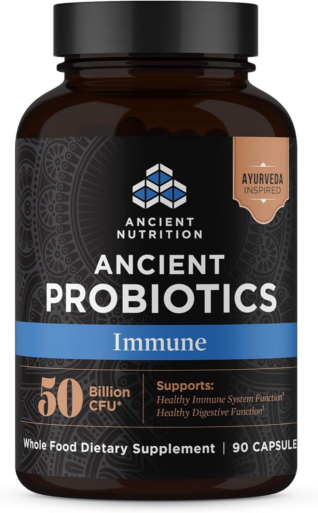 Ancient Nutrition Probiotics for Immune Support, Promotes Healthy Immune System, Reduces Diarrhea, Constipation, Gas and Bloating, Ancient Superfoods Blend, 50 Billion CFUs*/Serving, 90 Capsules 2