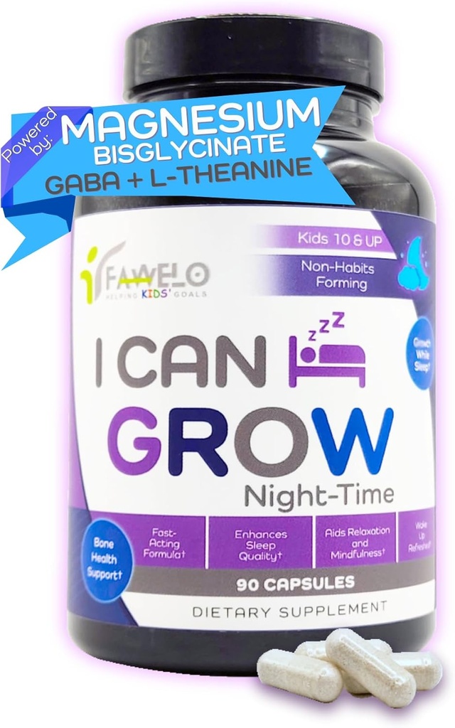 I Can Grow NightTime Kids Vitamins Multivitamin Sleep Aid | Magnesium for Kids with Magnesium Bisglycinate | Natural Calm & Recovery | magnesio complex | Vitaminas para Niños con Glicinato de Magnesio 2