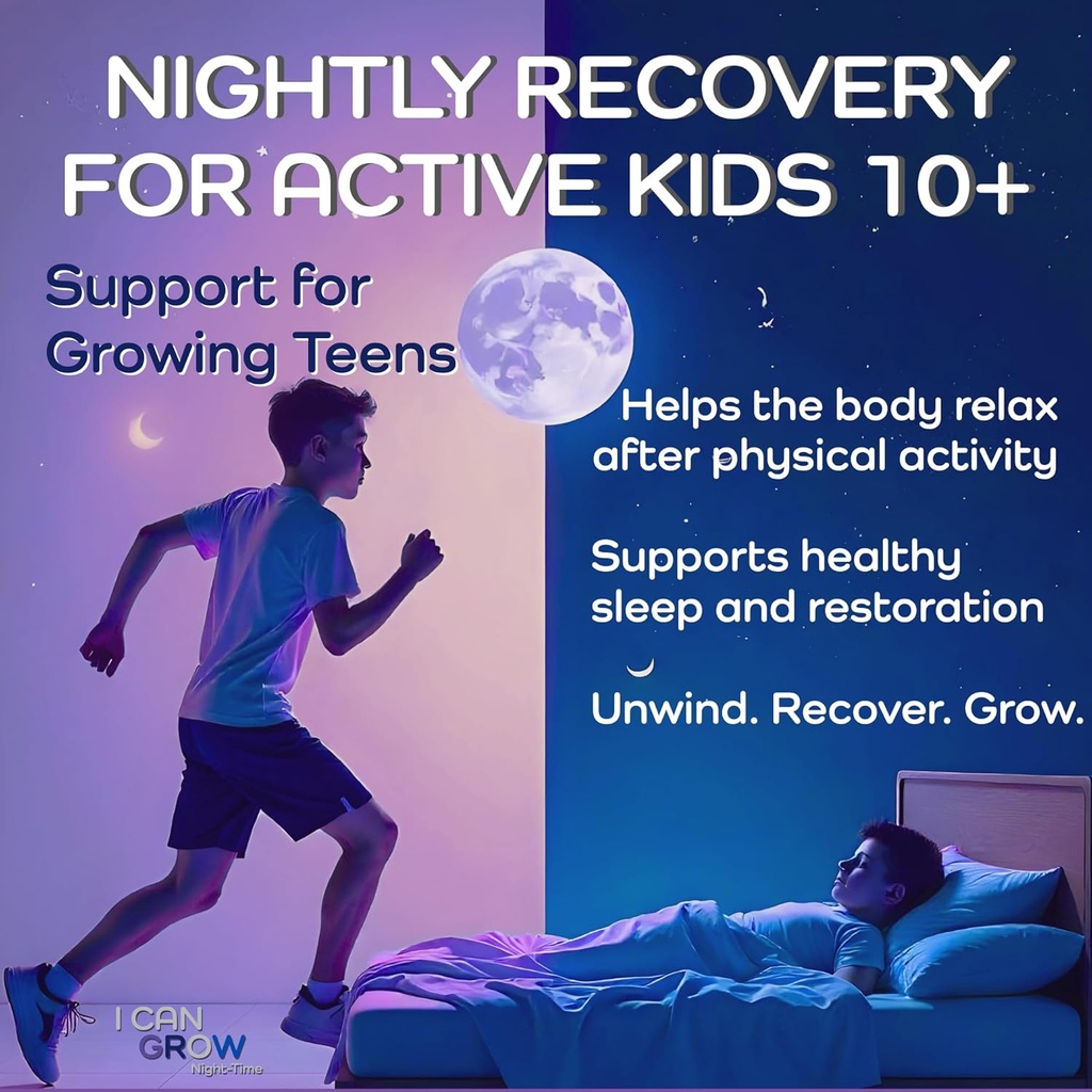 I Can Grow NightTime Kids Vitamins Multivitamin Sleep Aid | Magnesium for Kids with Magnesium Bisglycinate | Natural Calm & Recovery | magnesio complex | Vitaminas para Niños con Glicinato de Magnesio 6