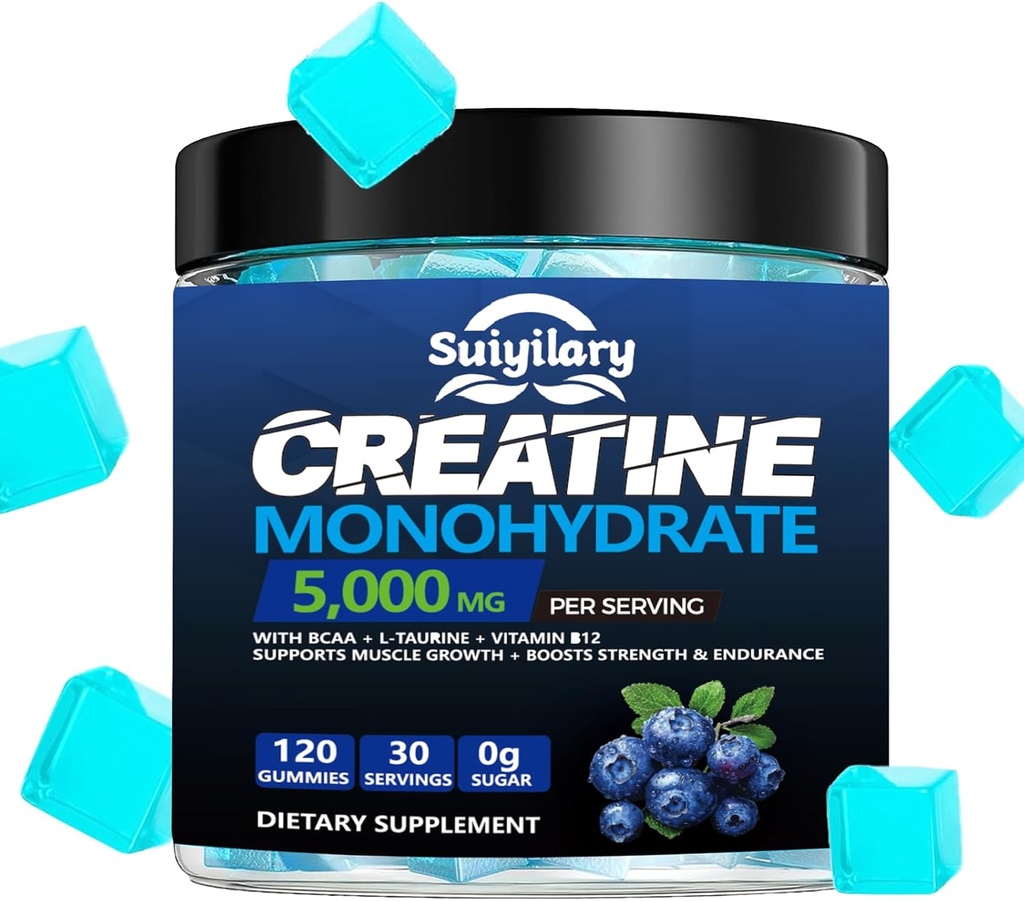 Sugar Free Creatine Monohydrate Gummies Complex 5000mg for Men & Women - 120 Gummies for Muscle Strength, Muscle Builder, Energy Boost, Pre-Workout Supplement, Vegan 2