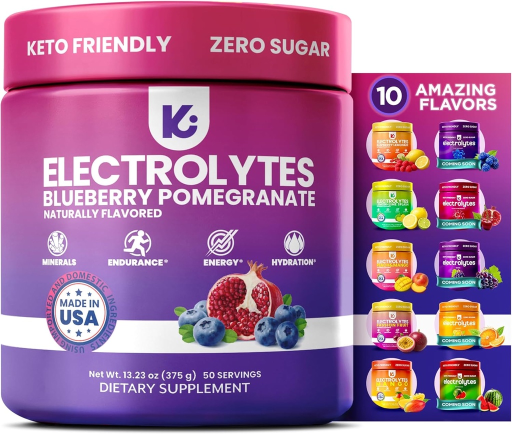 Keppi Electrolytes Powder – Raspberry Lemonade Flavor 50 Servings – No Sugar Hydration Supplement with Magnesium, Potassium, Sodium – Keto, Vegan, Fasting-Friendly, Zero Calorie Electrolyte Drink 5