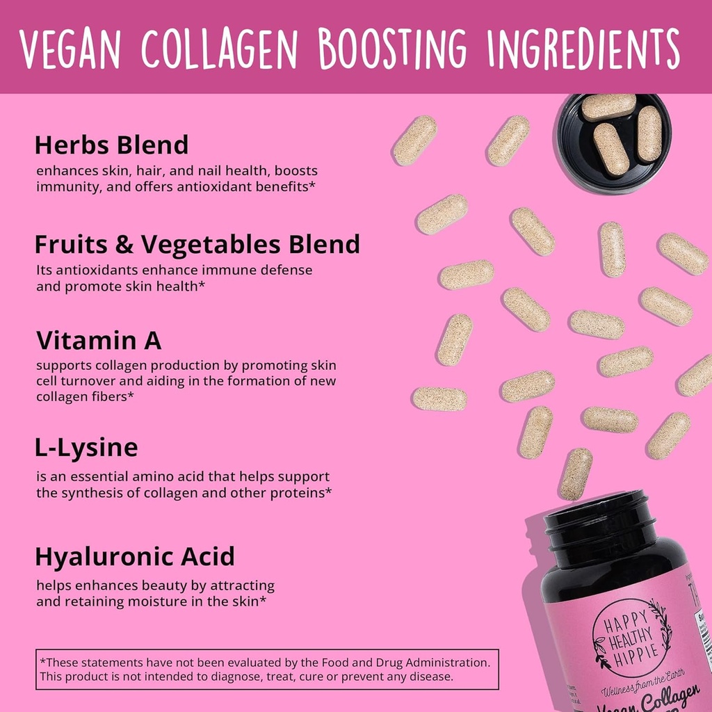 Happy Healthy Hippie Organic Ashwagandha Capsules & Vegan Collagen Builder 5
