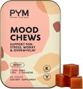 PYM Berry Mood Chews Support for Stress, Worry & Overwhelm, 20 Count | 130mg GABA, 90mg L-Theanine | Vegan, Non-GMO, Gluten-Free, No Added Sugar | All-Natural Mood Balance Supplement Made in USA 2