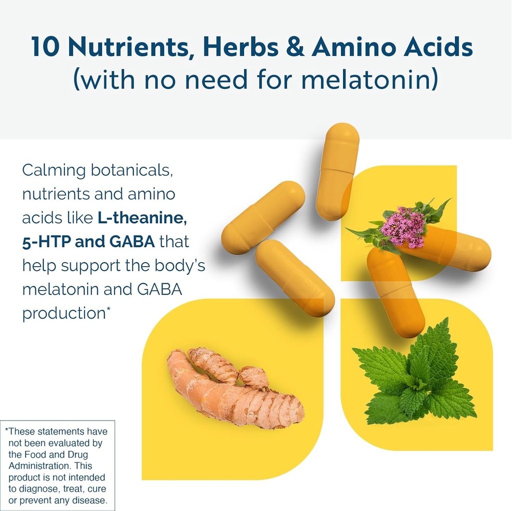 Researched Nutritionals Circadian PM - Promotes a Healthy Nervous System, Histamine Response & Peaceful Nights with L Theanine, 5 HTP, Valerian Root & GABA Supplements (90 Capsules) 4