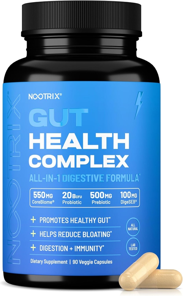 Nootrix Gut Protect and Restore Supplement | Probiotics for Gut Health, Colon Cleanse & Bloating Relief | Promotes Healthy Digestion | Digestive Enzymes, Postbiotics & Prebiotics | 90 Capsules 2