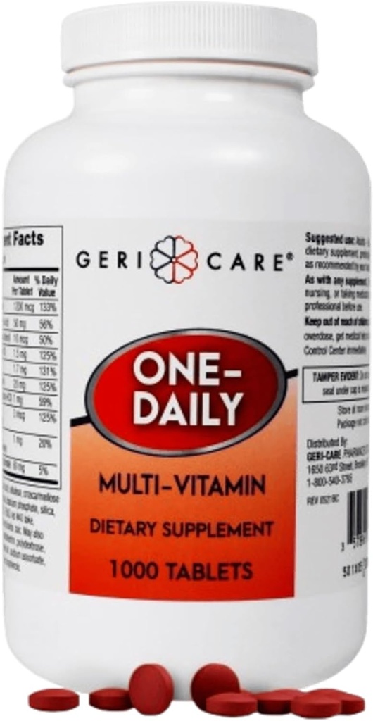 GeriCare One-Daily Multi-Vitamin Tablets Dietary Suplement, 1000 Count (Pack of 1) 2