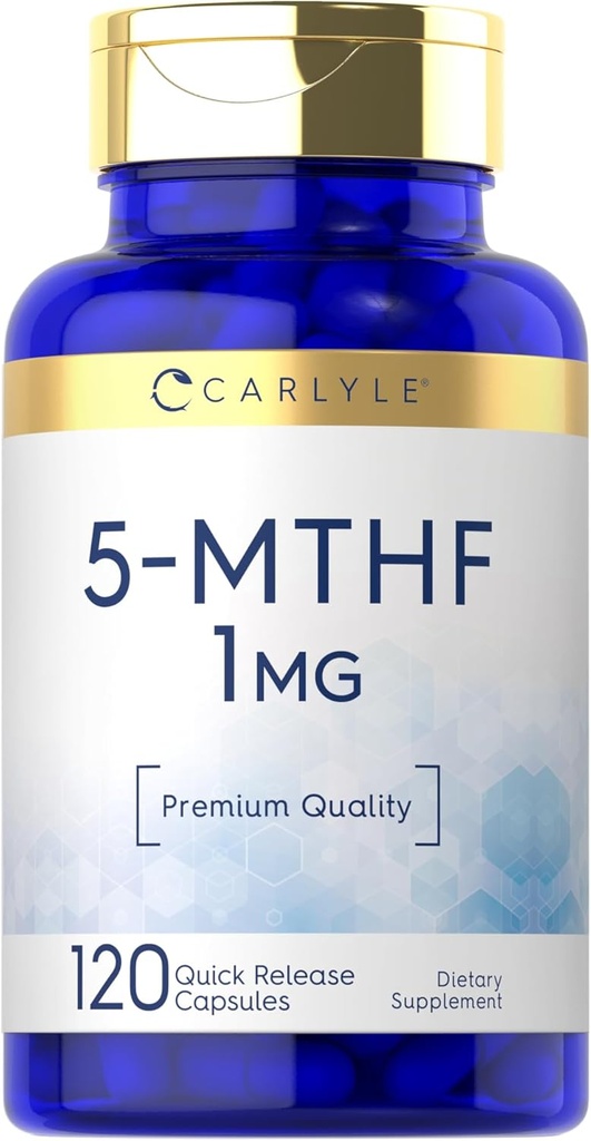 Carlyle 5-MTHF L Methylfolate 1mg | 120 Capsules | Non-GMO & Gluten Free Supplement | Premium Quality 2