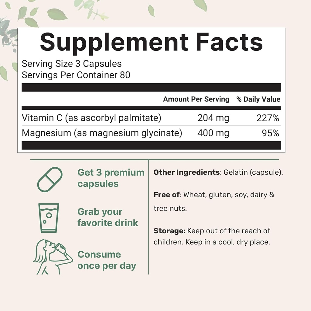 Micro Ingredients Magnesium Glycinate 400mg Per Serving, 240 Capsules | Potent Elemental Form, 100% Chelated, High Absorption | Healthy Muscle, Bones, & Mood Support Supplement | Non-GMO 3