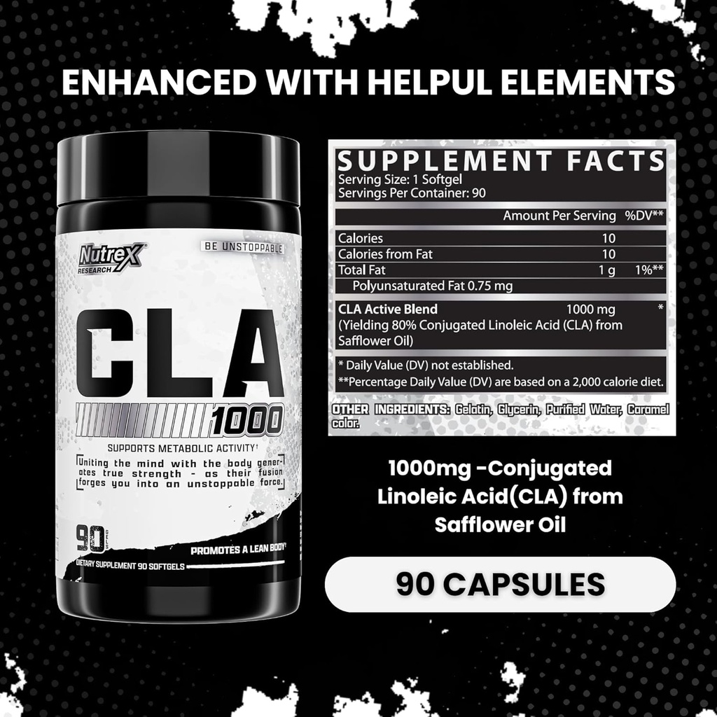 Nutrex Research CLA, 90 Soft Gels - 1000mg Conjugated Linoleic Acid - and Lipo-6 Cleanse & Detox for Weight Loss 5