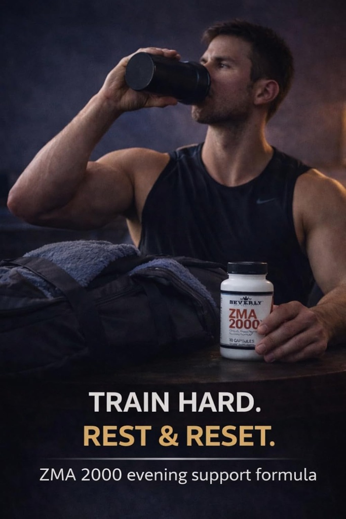 Beverly International ZMA 2000, 90 Capsules. BI’s Formulation is Designed to Improve Muscle Strength, Endurance, Immune System Support and Recovery Post Training. Zinc Magnesium Aspartate + Vitamin B6 6