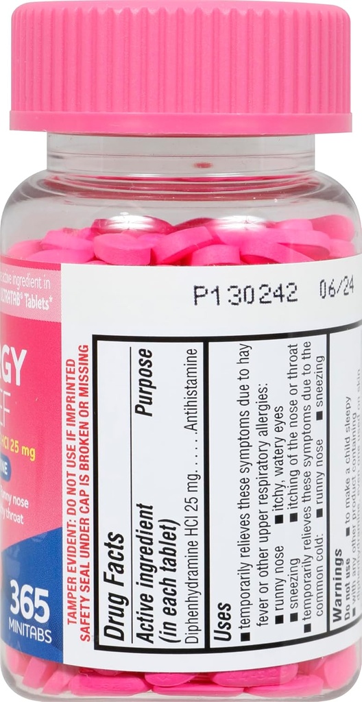 Rite Aid Antihistamine Allergy Relief with Diphenhydramine - 25mg, 365 Count 3