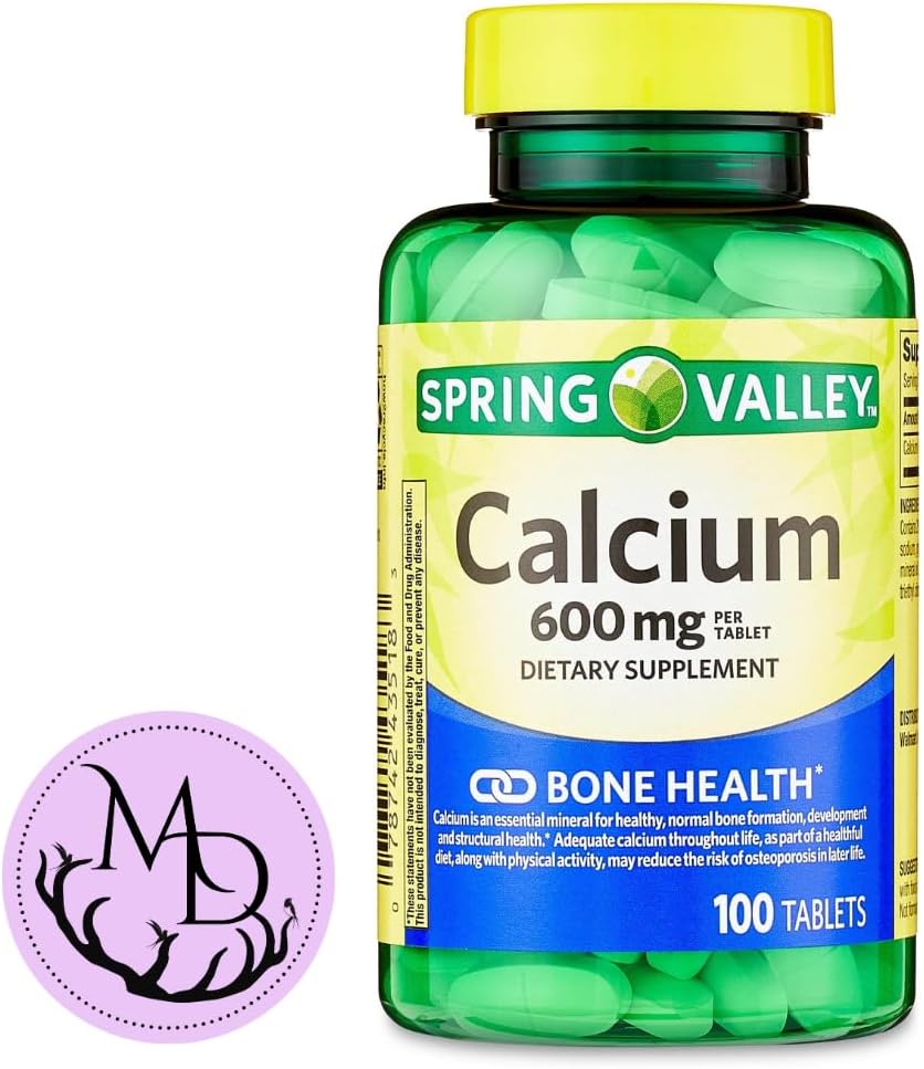 Generic Spring Valley Calcium 600 mg, Dietary Supplement, Bone Health Calcium + Includes Dri Store Sticker (100) 2