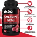 Kidney Support Supplement & D Mannose - Organic Kidney Bladder Supplements Drops & Natural D-Mannose 500mg Capsules - Cranberry Renal Cleanse Detox Flush & Urinary Tract Cleanse Health Supplement 4