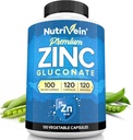 Nutrivein Premium Zinc Gluconate 100mg - 120 Capsules: High-Absorption Zinc Gluconate Supplements for Whole-Body Well-Being - Essential Elements for Wellness 2