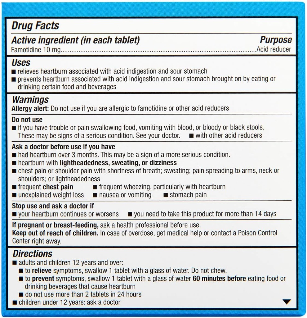 Rite Aid Acid Reducer, Original Strength Famotidine Tablets, 10 mg - 2 Bottles, 90 Count Each (180 Count Total) | Heartburn Relief | Acid Reflux | Antacid Chews & Tablets, Heartburn Chews & Tablets 3
