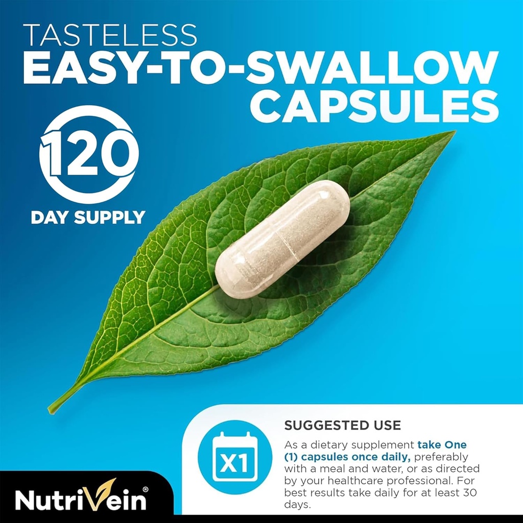 Nutrivein Premium Zinc Gluconate 100mg - 120 Capsules: High-Absorption Zinc Gluconate Supplements for Whole-Body Well-Being - Essential Elements for Wellness 6