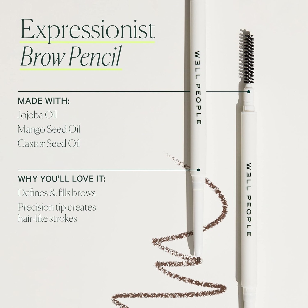 Well People Expressionist Brow Pencil, Defining Brow Pencil For A Natural Finish, Ultra-fine Tip For Total Precision, Vegan & Cruelty-free, Taupe 5