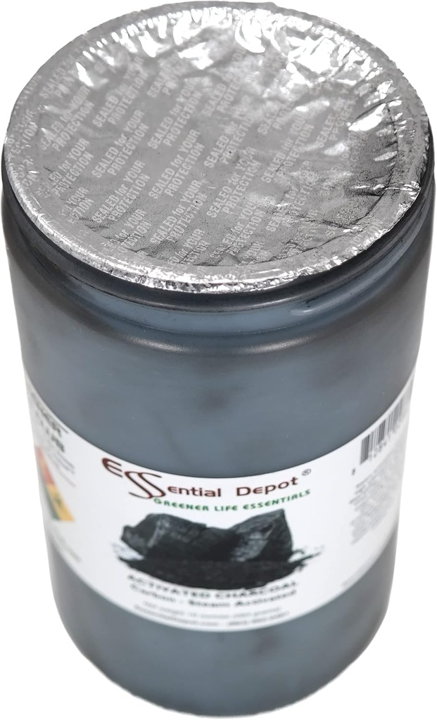 Essential Depot Activated Charcoal Powder - 10 oz - Safety Sealed HDPE Container with Resealable Cap 6