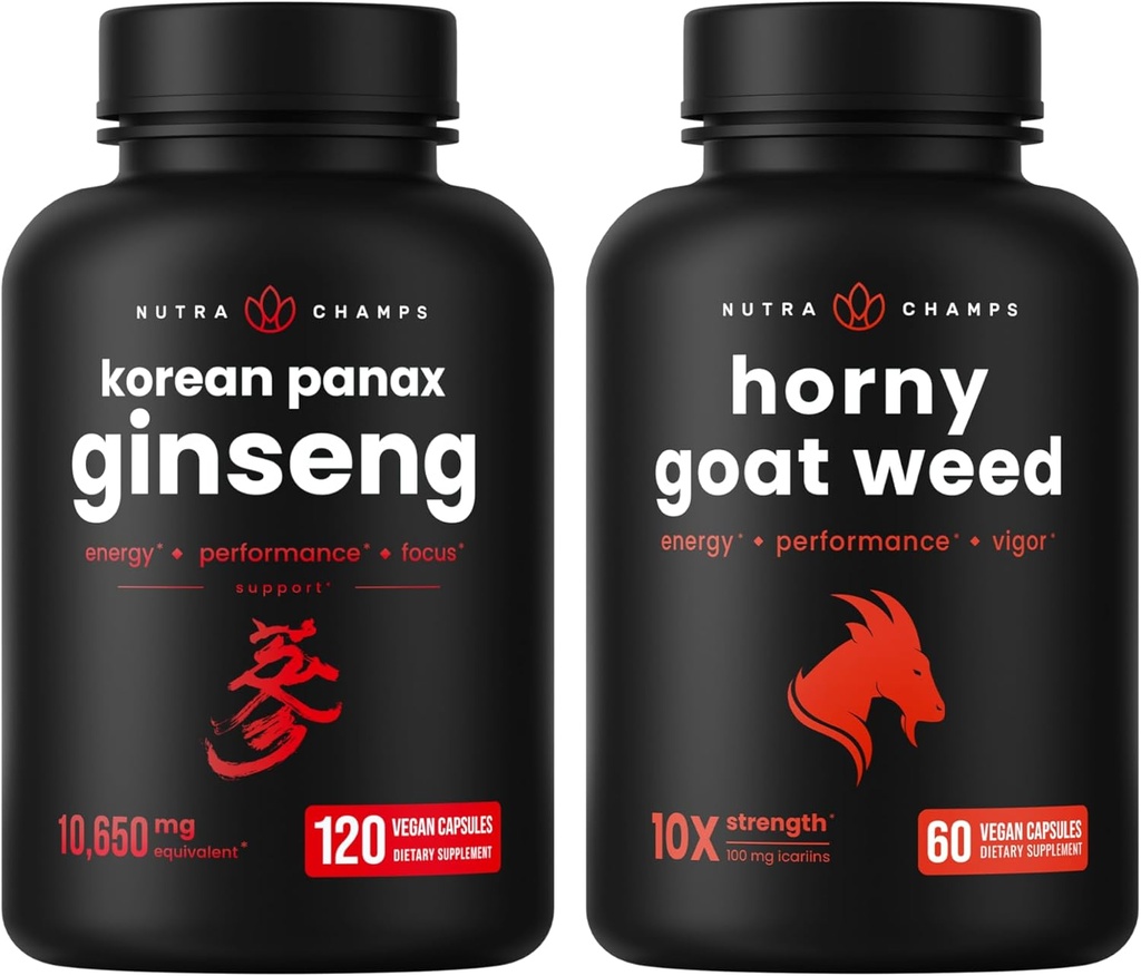 NutraChamps Korean Ginseng and Horny Goat Weed Bundle 2
