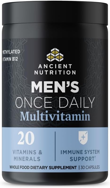 Ancient Nutrition Multivitamin for Men, Ancient Multi Men's Once Daily Vitamin Supplement 30 Ct, Vitamin A, Vitamin B and Vitamin K2, Fenugreek Seed, Supports Immune System, Paleo and Keto Friendly 2