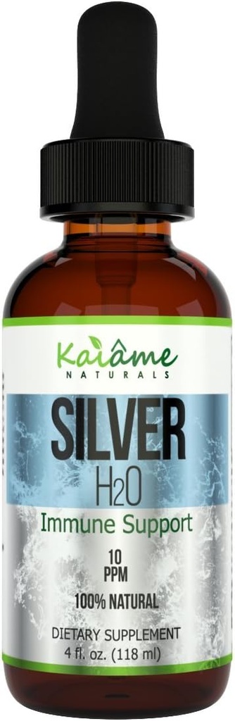Kaiame Naturals Colloidal Silver, Ionic Silver Solution, 10 PPM, Large 4 oz Dropper in Glass Bottle, Natural Immune Support Supplement, Safe for Adults, Children, and Pets 2