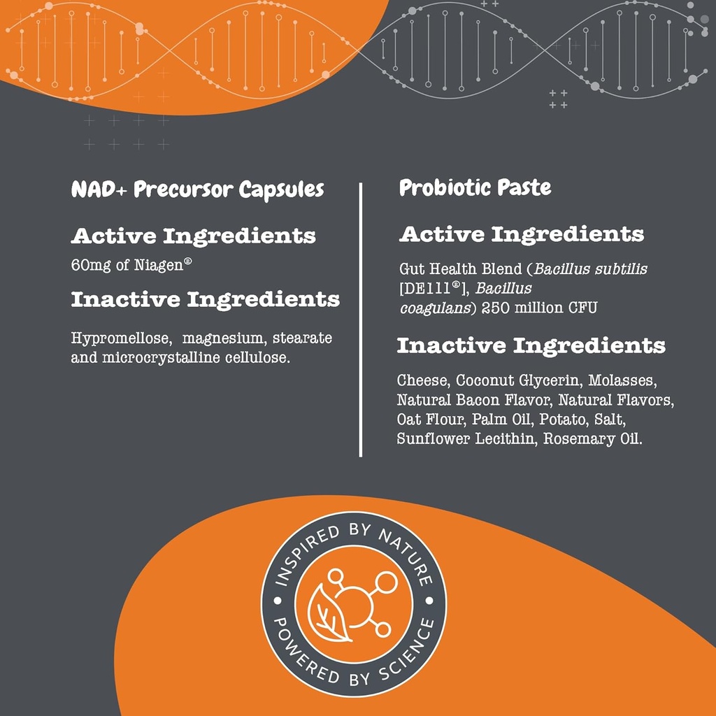 Zesty Paws NAD+ Precursor Supplement for Dogs - Niagen for Healthy Aging & Skeletal Muscle Support & Recovery - Brain, Heart, & Cellular Energy Support - Nicotinamide Riboside Chloride - 60 Capsules 5