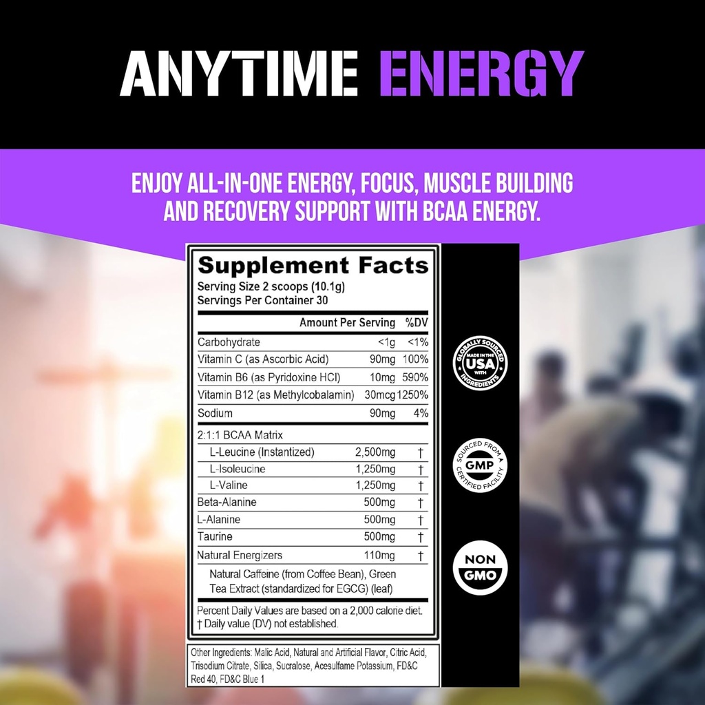 EVL BCAAs Amino Acids Powder - Rehydrating BCAA Powder Post Workout Recovery Drink with Natural Caffeine - BCAA Energy Pre Workout Powder for Muscle Recovery Lean Growth and Endurance - Green Apple 6