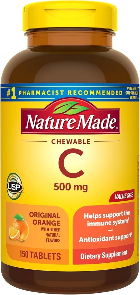 Nature Made Vitamin C 500 mg Chewable Tablets 150 ea (Pack of 2) 2