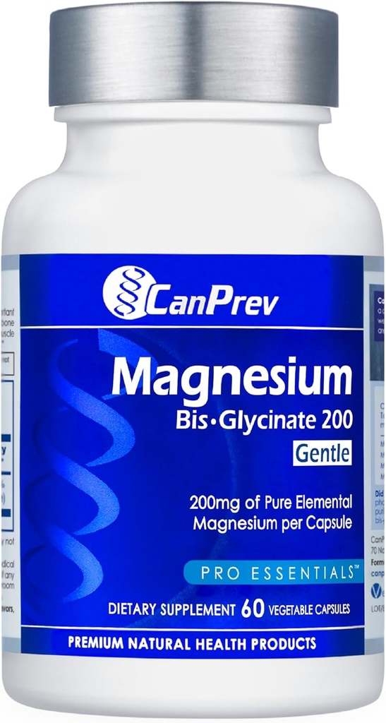 CanPrev Magnesium BisGlycinate 200mg Gentle 60 Veg Caps, 60-Day Supply, Chelated Magnesium Supplement for Bone & Muscle Support, Easy to Digest, Promote Relaxation & Comfort, Vegan, Non-GMO, No Sugar 2